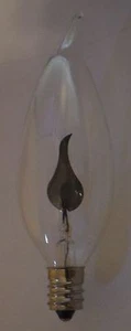 FLICKER FLAME CLEAR LIGHT BULB 3w 3 watt CA-8 CANDELABRA BASE FIRE 1500 HOURS - Picture 1 of 2