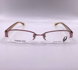 Nine West NW9338 37G Rose Pink Metal Semi Rim Optical Eyeglasses Frame 52-17-140 - Picture 1 of 4