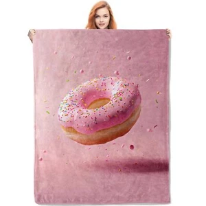 Sweet Donut Throw Blanket 50x60 Donut Theme Blankets for Bedroom Decor Donut ... - Picture 1 of 6