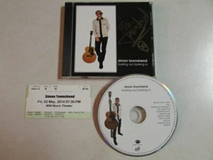 SIMON TOWNSHEND LOOKING OUT LOOKING IN PROMO CD AUTOGRAPHED+TICKET STUB, THE WHO - Picture 1 of 10