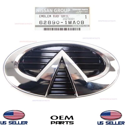 Genuine Front Grille Emblem Logo ⭐OEM⭐ INFINITI M56 M37 M35h Q70 62890-1MA0B - Image 1 of 4