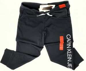 Calvin Klein Jeans Boy's Girl's Kids French Terry Sweatpants Capri Black M 10-12 - Picture 1 of 6