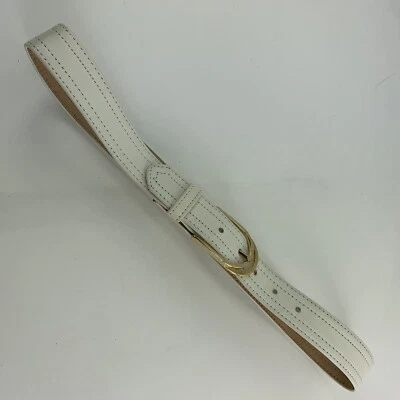 Cinturón Morris Moskowitz para Bullocks Años 80 Cuero Blanco Talla S Foto 1 de 4