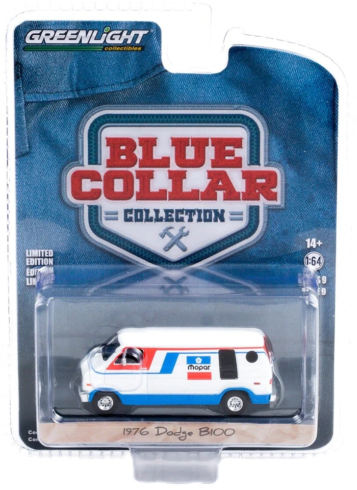Dodge B-100 1976 furgoneta 1:64 GreenLight *BLUE COLLAR 9* MOPAR SERVICE *NUEVO EN PAQUETE* Foto 1 de 1
