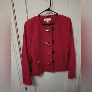 NWT Michael Kors Wool Red Toggle Coat sz 14 - Picture 1 of 6
