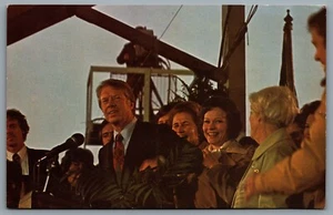 Postcard Political c1970s Jimmy Carter Speaking At Homecoming at Plains Georgia - Picture 1 of 2
