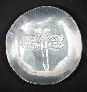 Dragonfly Dish Tray Pewter Made In India - Picture 1 of 5