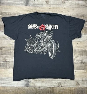 Sons Of Anarchy Shirt Mens 2XL Black Samcro Grim Reaper Biker Motorcycle Club - Picture 1 of 11