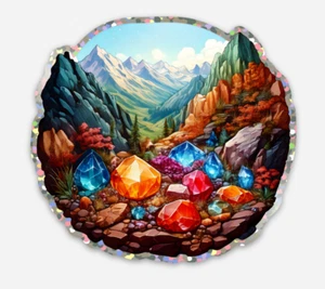 Edelstein Mineral Glitzer Sticker | Edelsteine Rock Hound Sticker - Bild 1 von 7