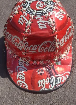 Coca-Cola Coke Can Panel Stitched Aluminum Hat Cap Retro Rare Adjustable - Image 1 of 4