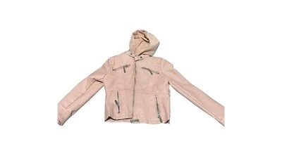 Kids Pink Leather Jacket - Image 1 of 3