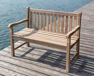 Stabile Bank Gartenbank Picadelly 120 cm in Premium Teak mit Armlehne - Bild 1 von 4