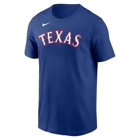 Texas Rangers MLB Nike Royal Blue Jersey Style T-Shirt Men's LARGE Cover