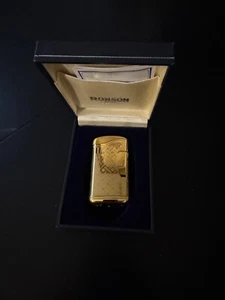 Vintage Gold Toned Ronson Deco Etched Weave Lighter BA - Picture 1 of 3