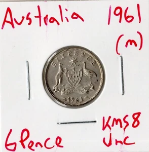 Moneda Australia 6 peniques 1961 KM58, plata - Imagen 1 de 4