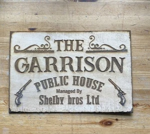 Peaky Blinders Pub Wandschild, Holzarbeiten Pyrographie - Bild 1 von 3