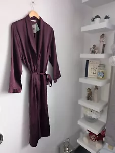 New M&S Ladies Midi Purple Aubergine/ DRESSING GOWN SIZE 16-18 Gift Xmas - Picture 1 of 13