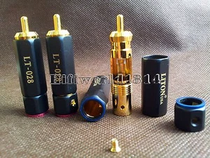 4x Copper Gold Plated RCA Connector Plug Audio cable diy - Picture 1 of 5