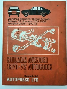 Hillman Avenger & GT Sunbeam 1970-1972 Autobook By Autopress Manual Used M17 - Picture 1 of 6