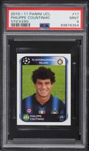 2010 PANINI UEFA STICKERS PHILIPPE COUTINHO ROOKIE #17 PSA 9 - Picture 1 of 2