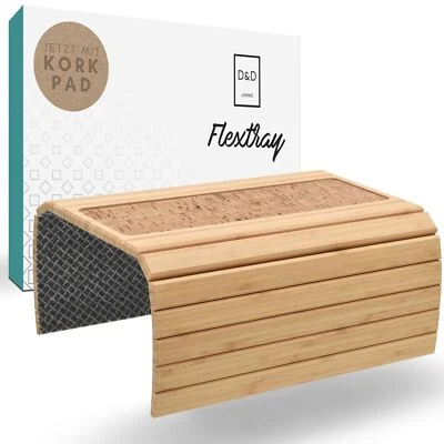 Sofa Tray Flexible Couch Armrest Organizer With Antislip Cork Pad | Sofa Tray Wi - Image 1 of 4