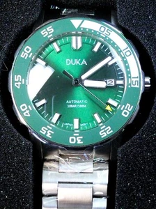 DUKA Herren NH35 Automatik 42mm SS grünes Zifferblatt Luxus Schreibtisch Taucher Saphir 100M Uhr - Bild 1 von 11