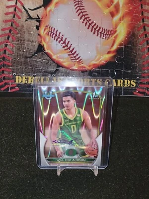 2023 Bowman University Chrome #31 Will Richardson 1st RayWave Auto /199 - Image 1 of 2