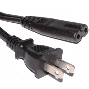 2m 2 Pin USA  Plug to Figure of Eight C7 Plug Power Chord Cable - Picture 1 of 1