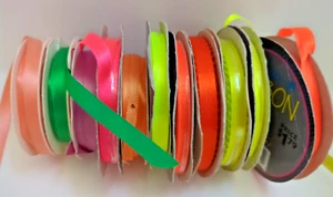 11 Piece Lot Offray Spool o' Ribbon, Darice Ribbon, Darice Neon Ribbon - Picture 1 of 7