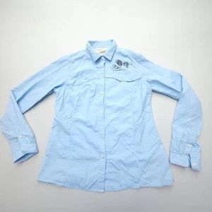 ExOfficio Insect Shield Vented Shirt Womens Small Blue Fishing Banovich Montana - Picture 1 of 8