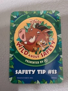 WDW Disney Timon Pumba Wild About Safety Card Collector 0914 #13 NM - Picture 1 of 2