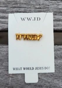 Pin de solapa push-back (10 artículos) en tono dorado de la WWJD de nuevo - Imagen 1 de 4