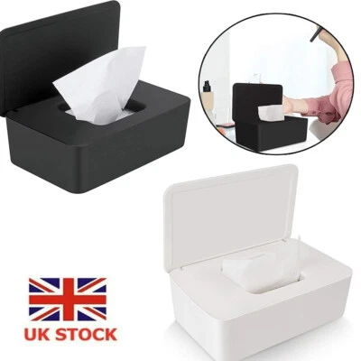 FANGKAI Tissue Box Holder Wet Wipes Dispenser Paper Storage Case With Lid Dustproof UK