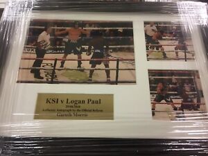 KSI v Logan Paul Action photo In this incredible frame Signed By The Referee COA
