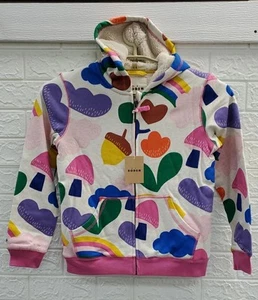 New Boden Shaggy Lined Full Zip Multicolor Hoodie Size 10-11 Youth - Picture 1 of 6