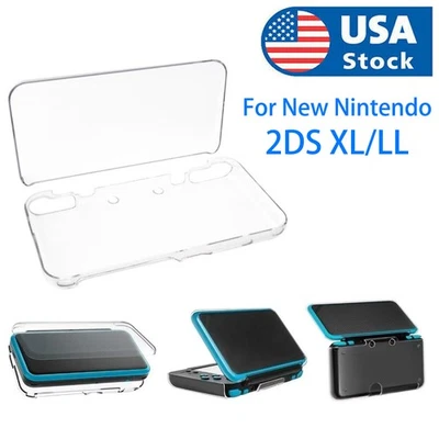 For New Nintendo 2DS XL/LL Clear Crystal Hard Shell Protective Skin Case Cover - Image 1 of 4