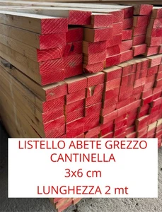 Tavola listello in legno di abete grezzo cm 3x6x200 cantinella, morale - Foto 1 di 1