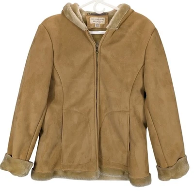 Mulberry Street Coat Womens Medium Brown Faux Fur Lined Penny Lane Cottage Vtg - Image 1 of 4