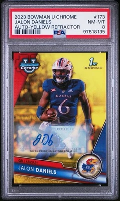 2023 Bowman U Chrome 🔥JALON DANIELS🔥 RC Rookie Yellow Auto #/75 PSA 8 🌟 - Image 1 of 2