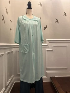 Vintage Shadowline Granny Core Lace Chiffon Nightgown Robe Set Size Large Cotton - Picture 1 of 21