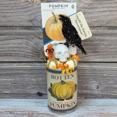 HALLOWEEN Handmade Decor made with Vintage Jack O Lantern Scarecrow Cake Topper - Image 1 of 4