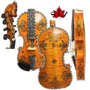 Hand made Hardanger Norwegian fiddle 4/4 violin (4*4) strings full size  #10797 - Picture 1 of 6