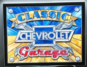 Chevrolet Classic Garage großes beleuchtetes 23" x 18" LED-Schild .. Schönheit! ~ - Bild 1 von 5