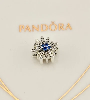 New Genuine Pandora Winter Blue Snowflake Dazzling Fireworks Charm 797518NCB - Image 1 of 4