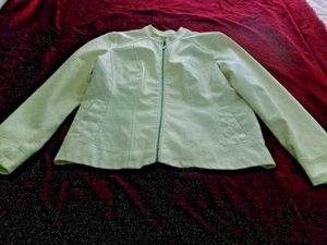 SUSAN GRAVER DAMEN REISSVERSCHLUSS CREMEFARBEN KURZE KOMPLETT GEFÜTTERTE JACKE GRÖSSE M - Bild 1 von 13