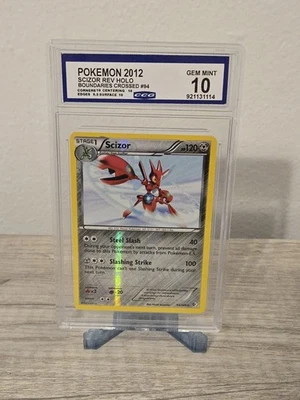 Pokemon Scizor Reverse Holo Card Boundaries Crossed 94 CCG 10 Gem Mint 2012 - Image 1 of 4