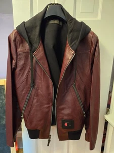 coach x champion motorcycle leather jacket with hood size 54 large - Picture 1 of 5