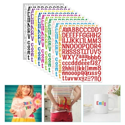 12 Sheets Alphabet Stickers Letter Number Stickers self-adhesive stickers - Image 1 of 4