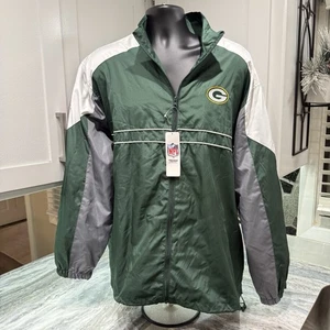 Green Bay Packers Jacket Mens XXL NFL Windbreaker Dunbrooke New With Tags - Picture 1 of 10