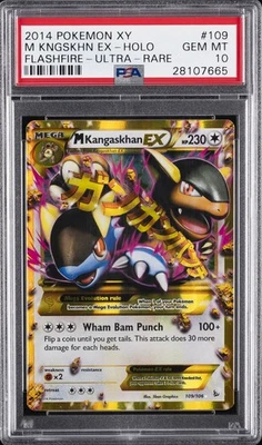 2014 POKEMON XY FLASHFIRE ULTRA RARE #109 M KANGASKHAN EX PSA 10 - Image 1 of 2